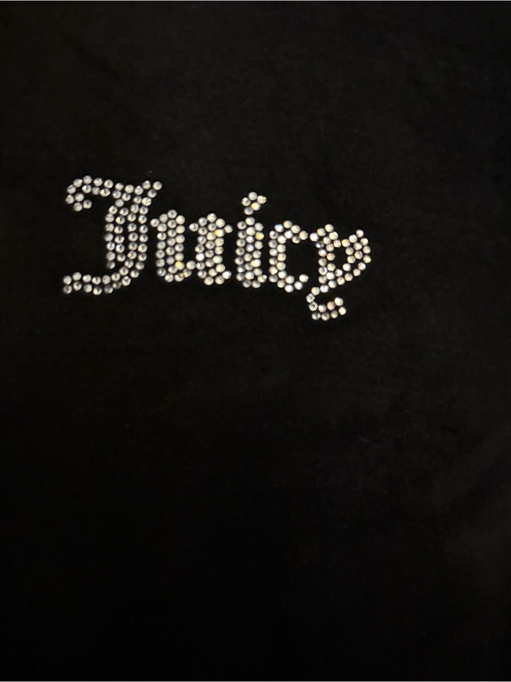 Juicy Couture Black Velour Top with Pink Label